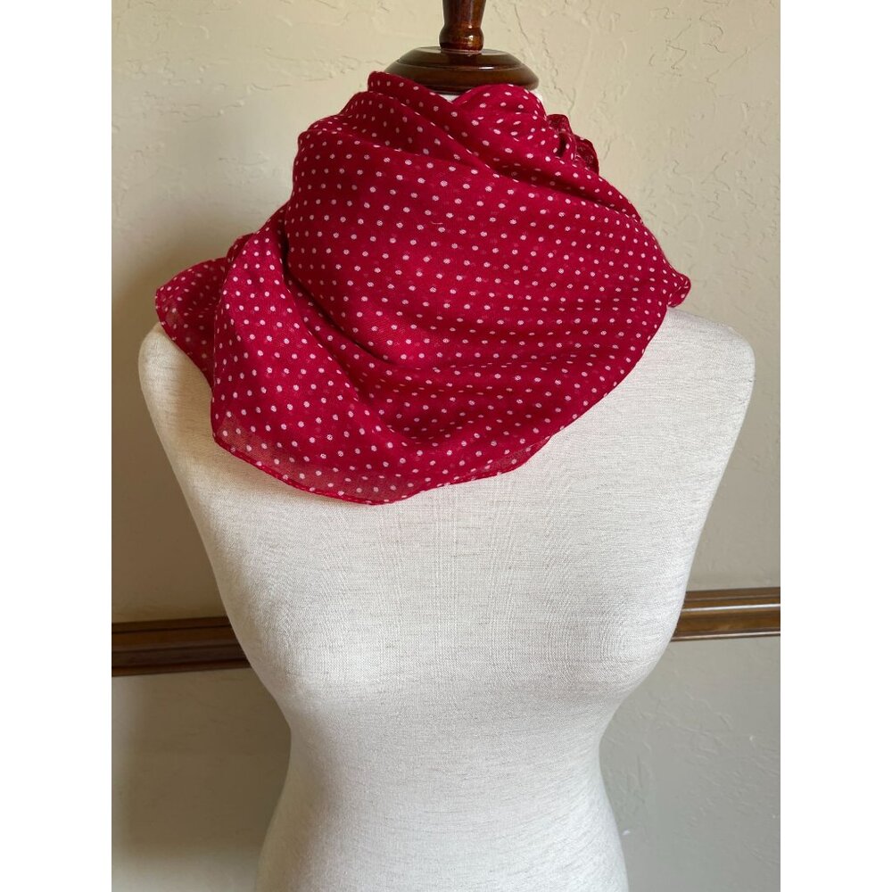 New! Francesca Mini Polka Dot Infiniti Scarf Red White